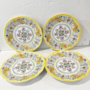 Set of 4 Le Cadeaux Dinner Plates 11" Mellamine Vintage